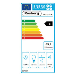 Hota Rosberg R51456CS, 140W, 1 motor, Decorativa, 60 cm, 650 m³/h, Filtre din aluminiu, Argintiu