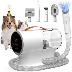 Aparat de tuns si grooming animale 2in1 AIRROBO PG100, 600W, 12 KPa, 2 L, 3 trepte aspiratie, HEPA, Alb