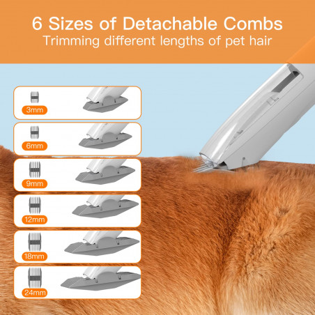 Aparat de tuns si grooming animale 2in1 AIRROBO PG100, 600W, 12 KPa, 2 L, 3 trepte aspiratie, HEPA, Alb