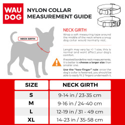 Lesa pentru caini cu scanare QR pasaport Waudog NASA 4738, Dimensiune S, Reglabil 23-35 cm, Pasaport QR,  Fastex, Negru/Imprimeu