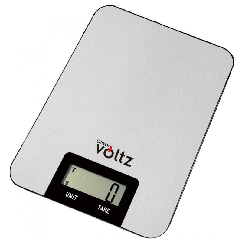 Cantar de bucatarie Oliver Voltz V51651I, 5 kg, TARA, 1 x CR2032, Display LCD, 53 x 20mm, Otel inoxidabil