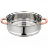 Oala pentru gatit la aburi Klausberg KB 7734, 24 cm, 5 L, 3 piese, Inductie, Inox/Aur roz