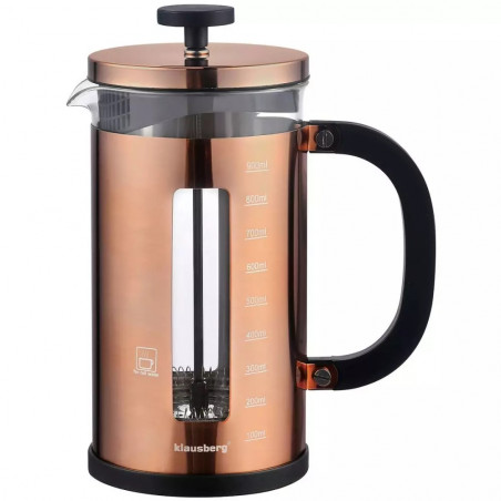 Presă francezа pentru cafea/ceai Klausberg KB 7740, 1 l, Sticlа borosilicatа, Oтel inoxidabil, Cupru