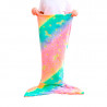 Patura unicorn pentru copii forma coada de sirena Mermaidream, 100x43 cm, Lumineaza in intuneric, Lana, Multicolor