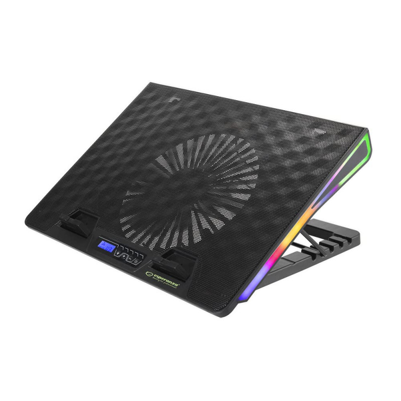 Racitor pentru laptop Esperanza Alize EGC101, 800 RPM, 6 trepte, Pana la 17,3", RGB, Ecran LCD, USB, Negru