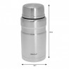 Termos pentru alimente Kinghoff KH 1458, 0.75 l, Pereti dubli, Vid, Izolare termica pana la 12 h, Inox