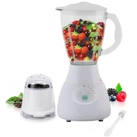 Blender cu rasnita Royalty Line RL-SM-400P, 400W, 1,5 litri, 4 viteze + impuls, Alb / Gri