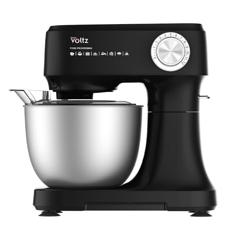 Mixer planetar Oliver Voltz OV51115I, 800W, 3,5 L, 3 agitatoare, 12 trepte + pulse, Negru