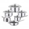 Set oale, ceainic si ustensile HausRoland HR150-1, Otel inoxidabil, Inductie, 11 piese, Inox