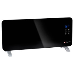 Convector electric Alpina PN2000G, 2000W, 20 m², Wi-Fi, Montaj podea sau perete, Termostat, Timer, IP24, Negru