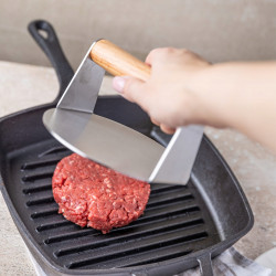 Burger Press Kinghoff KH 1878, Oțel inoxidabil, Ușor de spălat, Diametru 11,4 cm, Inox