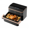 Friteuza cu aer cald Cosori Dual Blaze TwinFry CAF-TF101S, 10 L, 6 programe, 240°C, Timer, ThermoIQ, Negru