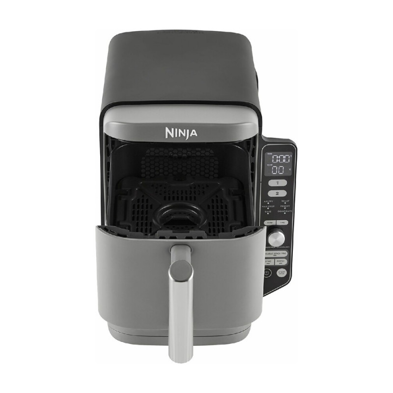 Friteuza cu aer cald Ninja Double Stack XL, 2470 W, capacitate 9.5 litri, interval temperatura 40 - 240 °C, doua zone de gatit, 6 programe, gri