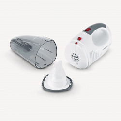 Aspirator mana Severin SPower Home & Car Li 20 HV 7144, 120W, 0.2 L, Acumulator Li-Ion 2000 mAh/7.4V, Adaptor auto 12V, Alb