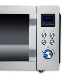 Cuptor cu microunde 3in1 Severin MW 7777, 2050 W, Grill, Functie aer cald, 25 l, 10 trepte, Timer, Dezghetare, LED display, Negru/Inox