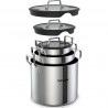 Set 6 oale Techwood TSI-606CA, 6 piese, Depozitare, Inductie, Inox