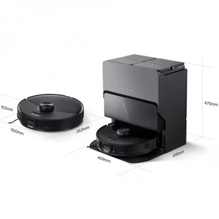 Aspirator robot Roborock S8 MaxV Ultra S8MVU52-00, 69W, 10000 Pa, Lidar, Wi-Fi, Comenzi vocale, 5200 mAh, Cartografiere 3D, Autonomie până la 180 min, Negru