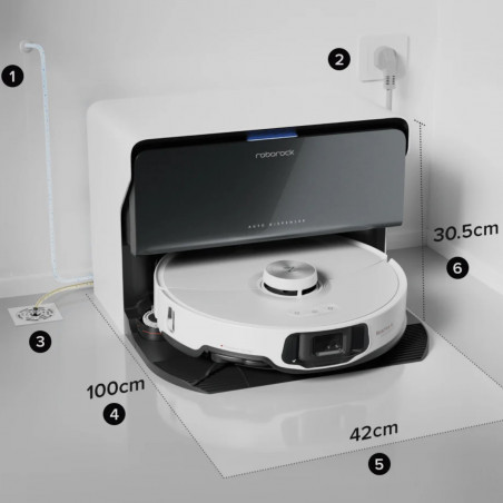 Aspirator robotic ROBOROCK S8MVU02-00, Lidar, Wi-Fi, Comenzi vocale, 5200 mAh, 3D mapping, Autonomie până la 180 min, Alb