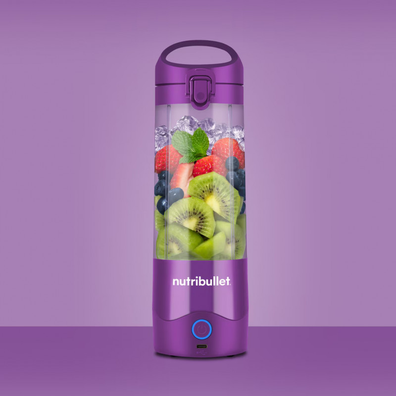 Blender portabil Nutribullet NBP003PU, 200W, 475 ml, Autonomie 15 cicluri, USB-C, Violet