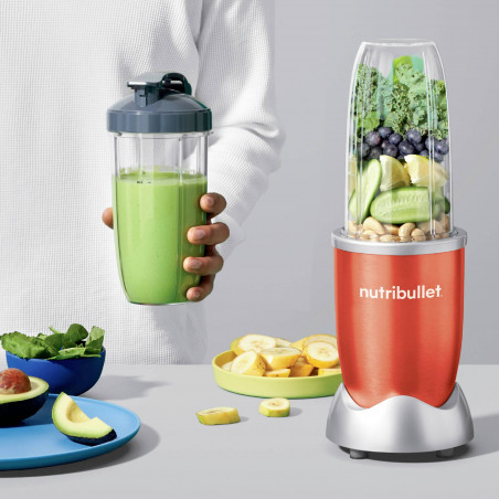 Blender Nutribullet NB907R, 900W, 950 ml, Zdrobire gheta, Puls, Fara BPA, Rosu