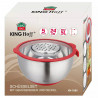 Cupa multifunctioanala pentru salata Kinghoff KH 1889, 24 cm, 5 L, 3 razatori, Anti-alunecare, Inox / Rosu