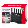 Set cutite, tocatoare si suport Klausberg KB 7834, 10 piese, 5 cutite, 4 tocatoare, Suport, Negru