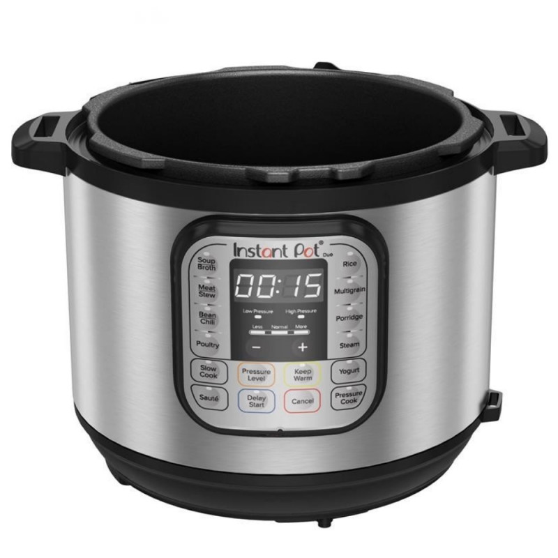 Multicooker Instant Pot DUO 6 112018201, 1000W, 5.7L, 13 programe, 7 functii, Sistem de siguranta, Argintiu/Negru