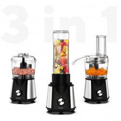 Procesor de alimente 3in1 Kumtel HFP-02, 350W, Blender, Chopper, Rendezvous, 500ml, 2 viteze, fără BPA, Inox / negru