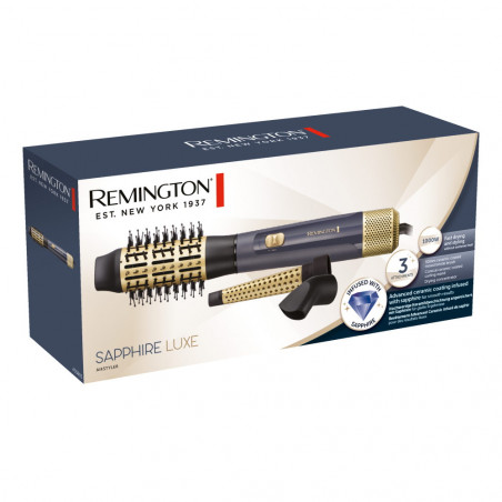 Remington AS5805 Sapphire Luxe Perie pentru uscare și coafare, 1000W, 2 viteze, cu strat ceramic, ionizare, auriu/albastru închis