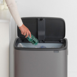 Cos pentru gunoi Brabantia Bo Touch 1001276, 60 L, Deschidere lina si silentioasa, Deschidere mare, Bronz