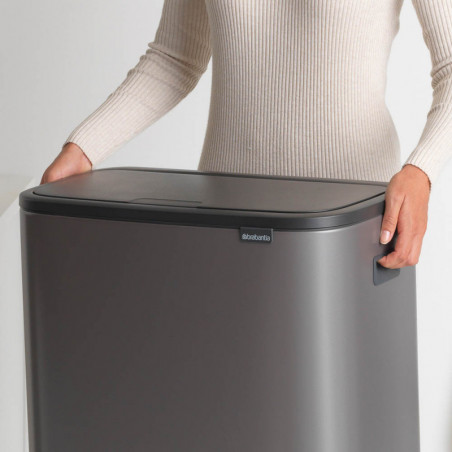 Cos pentru gunoi Brabantia Bo Touch 1001276, 60 L, Deschidere lina si silentioasa, Deschidere mare, Bronz