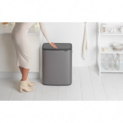 Cos pentru gunoi Brabantia Bo Touch 1001276, 60 L, Deschidere lina si silentioasa, Deschidere mare, Bronz