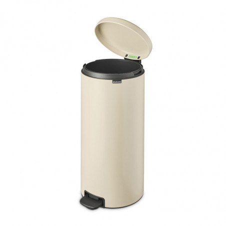 Cos pentru gunoi cu pedala Brabantia NewIcon 1005539, 30 L, Inchidere lina, Baza antiderapanta, Bej