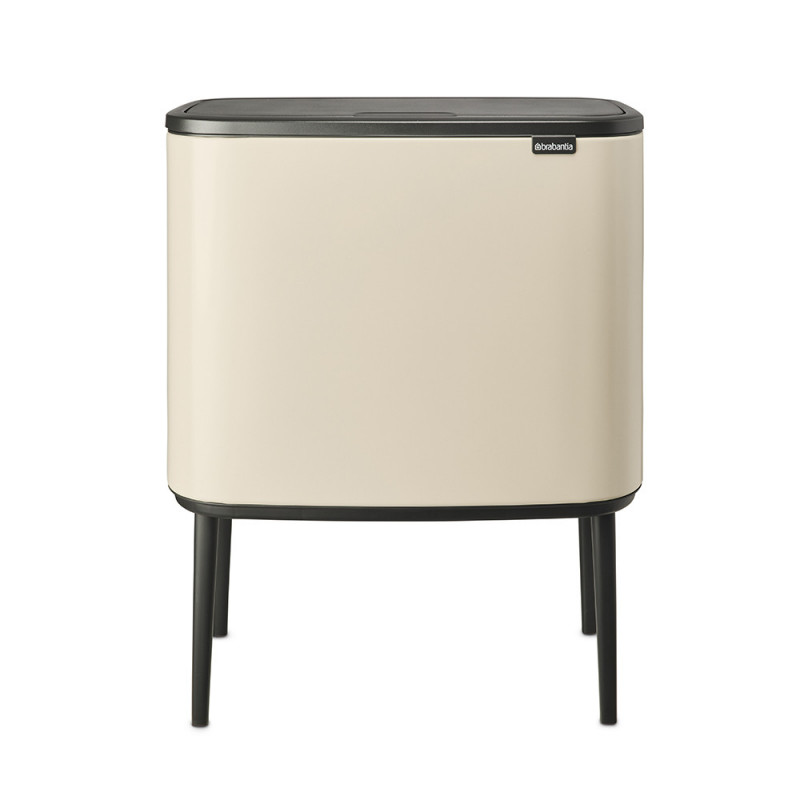 Cos pentru gunoi colectare selectiva Brabantia Bo Touch 1005550, 3x11 L, Deschidere lina si silențioasa, Deschidere mare, Bej