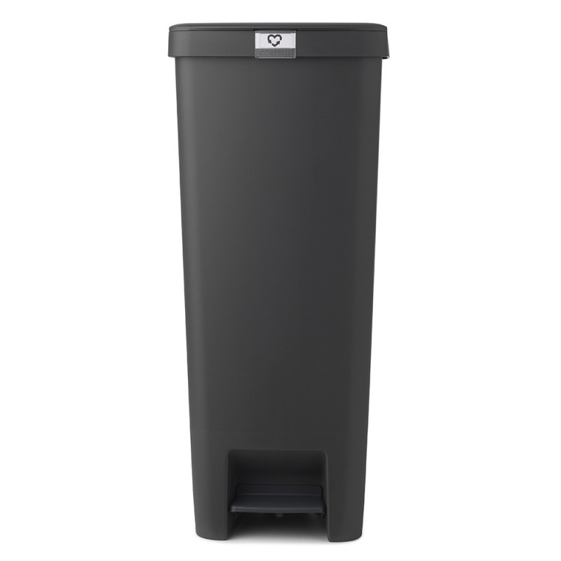 Cos cu pedala Brabantia StepUp 1005557, 40 L, Materiale ecologice, Deschidere mare, Gri închis