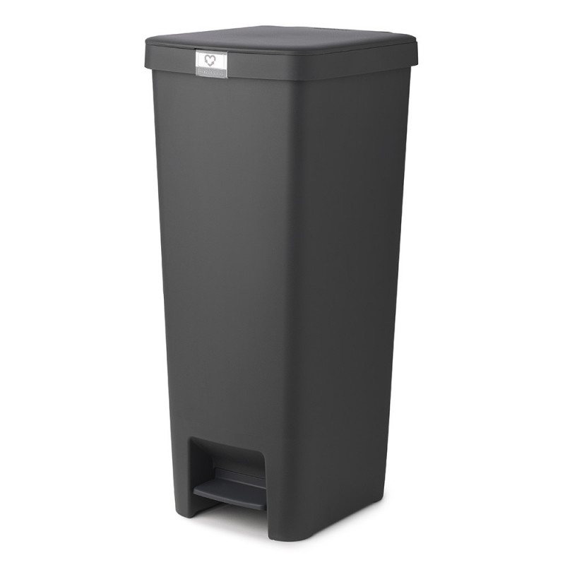 Cos cu pedala Brabantia StepUp 1005557, 40 L, Materiale ecologice, Deschidere mare, Gri închis