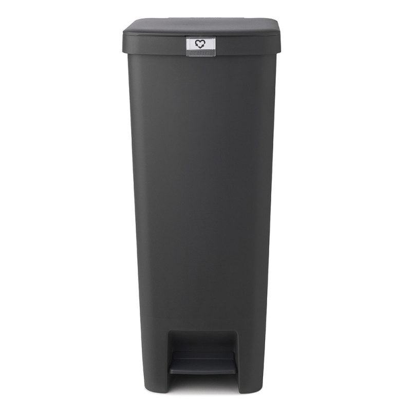 Cos cu pedala Brabantia StepUp 1005557, 40 L, Materiale ecologice, Deschidere mare, Gri închis