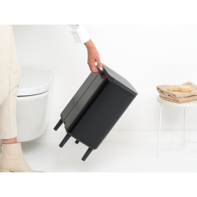 Cos pentru gunoi Brabantia Bo Small Hi 1006649, 12 L, Deschidere lina si silentioasa, Negru mat