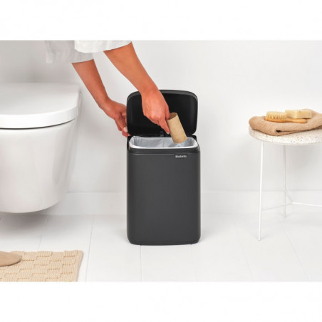 Cos pentru gunoi Brabantia Bo Small 1008868, 7l, Deschidere lina si silentioasa, Gri