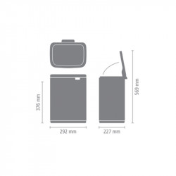 Cos pentru gunoi Brabantia Bo Small 1006636, 12 L, Deschidere lina si silentioasa, Inox