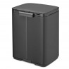 Cos pentru gunoi Brabantia Bo Small 1006622, 4 L, Deschidere lina si silentioasa, Negru mat