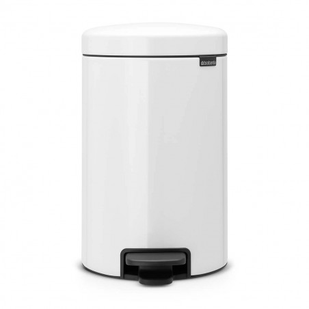 Cos pentru gunoi cu pedala Brabantia NewIcon 649032, 12 L, Inchidere usoara, Baza antiderapanta, Alb