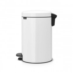 Cos pentru gunoi cu pedala Brabantia NewIcon 649032, 12 L, Inchidere usoara, Baza antiderapanta, Alb