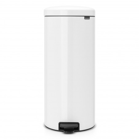 Cos pentru gunoi cu pedala Brabantia NewIcon 649049, 30 L, Inchidere usoara, Baza antiderapanta, Alb