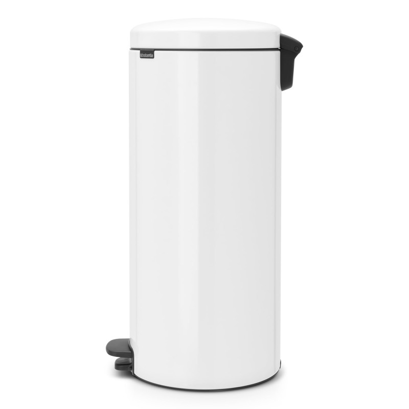 Cos pentru gunoi cu pedala Brabantia NewIcon 649049, 30 L, Inchidere usoara, Baza antiderapanta, Alb