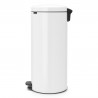 Cos pentru gunoi cu pedala Brabantia NewIcon 649049, 30 L, Inchidere usoara, Baza antiderapanta, Alb