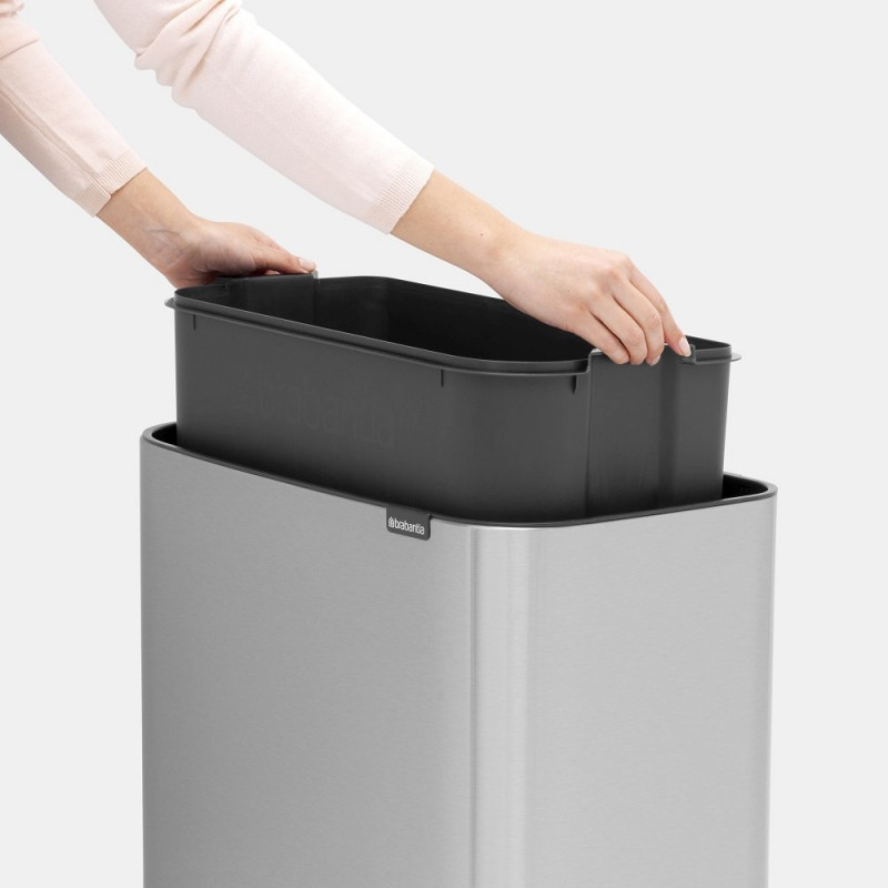 Cos pentru gunoi Brabantia Bo Touch 651102, 36 L, Deschidere lina si silentioasa, Deschidere mare, Alb