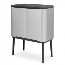 Cos pentru gunoi Brabantia Bo Touch 651115, 11/23 L, Inchidere usoara, Baza antiderapanta, Rezistent la amprente, Inox mat