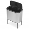 Cos pentru gunoi Brabantia Bo Touch 651115, 11/23 L, Inchidere usoara, Baza antiderapanta, Rezistent la amprente, Inox mat