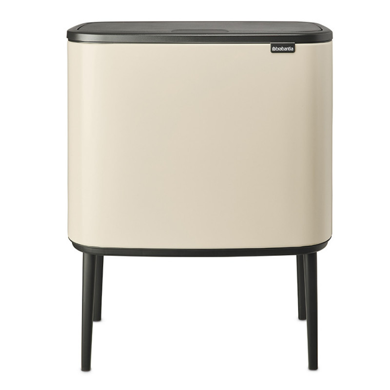 Cos pentru gunoi colectare selectiva Brabantia Bo Touch 1005550, 3x11 L, Deschidere lina si silențioasa, Deschidere mare, Bej